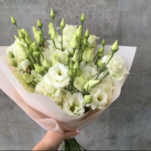 Монобукет из лизиантуса белого (11 шт) (Арт.0086)